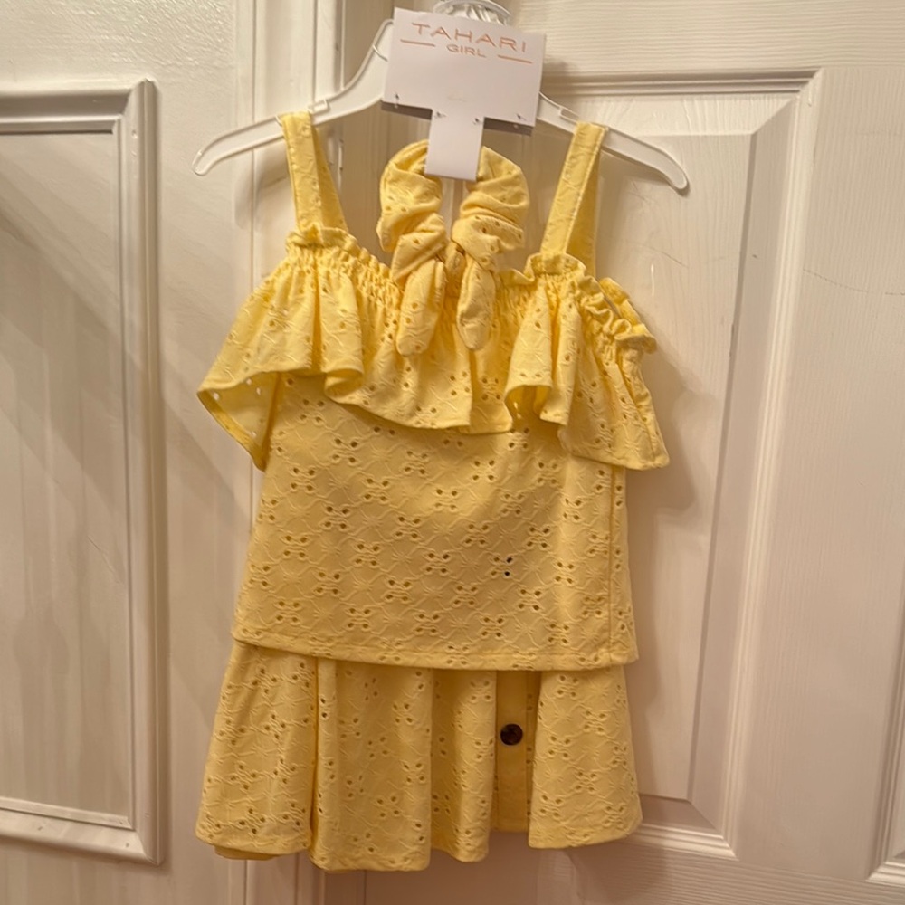 Yellow Eyelet Matching Set New with tags